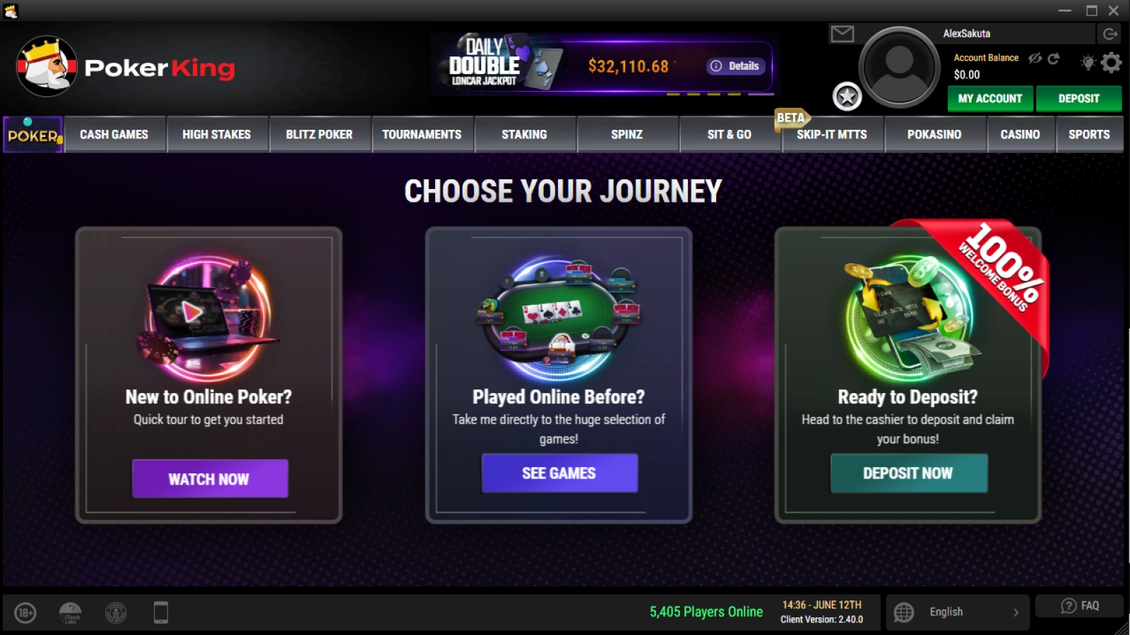 PokerKing lobby screenshot