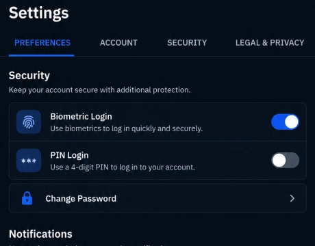 Account Preferences