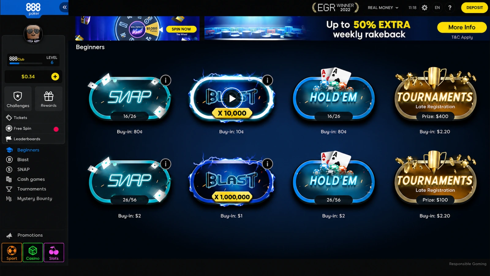 888poker lobby page