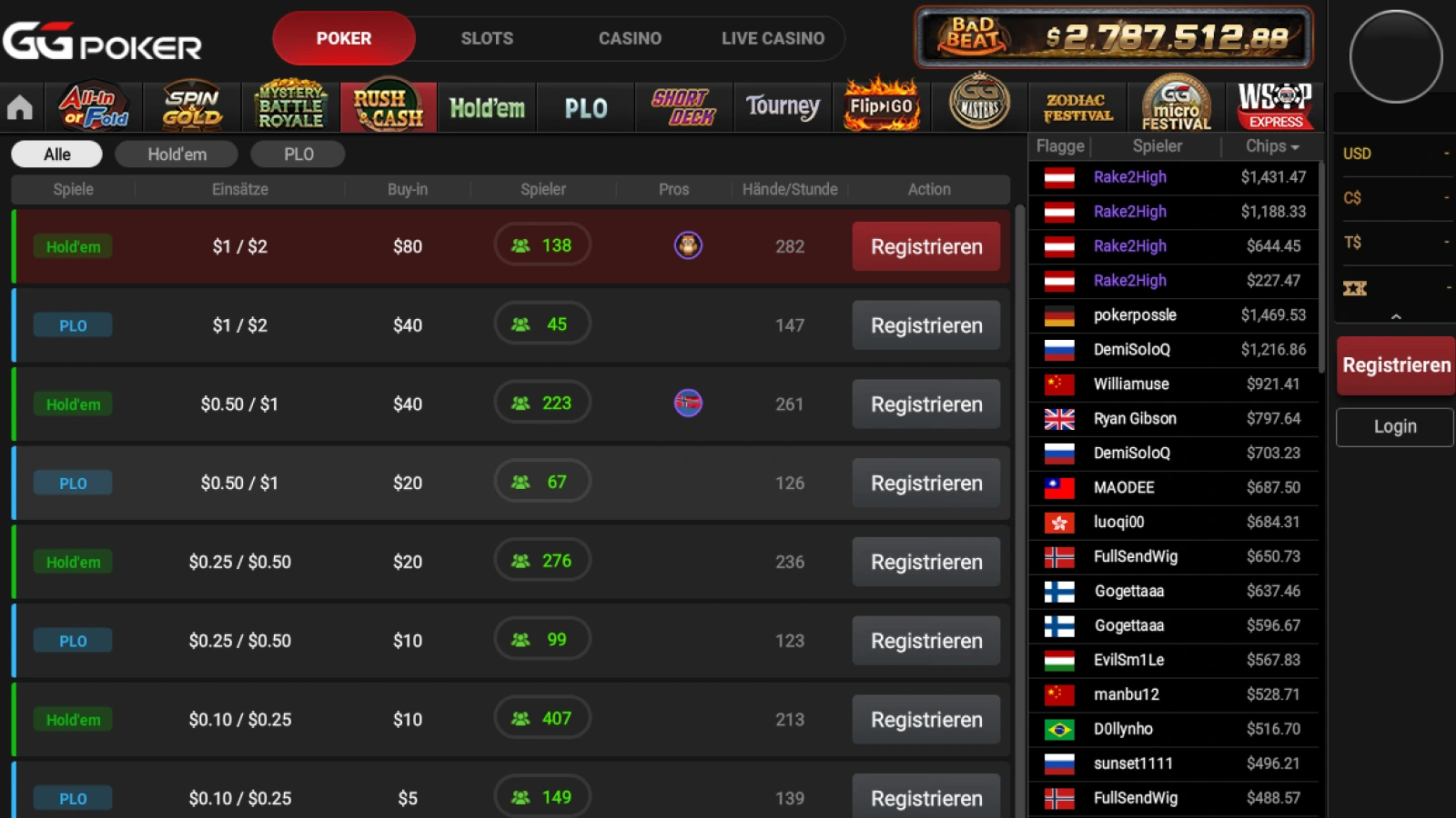 GGPoker Spiele