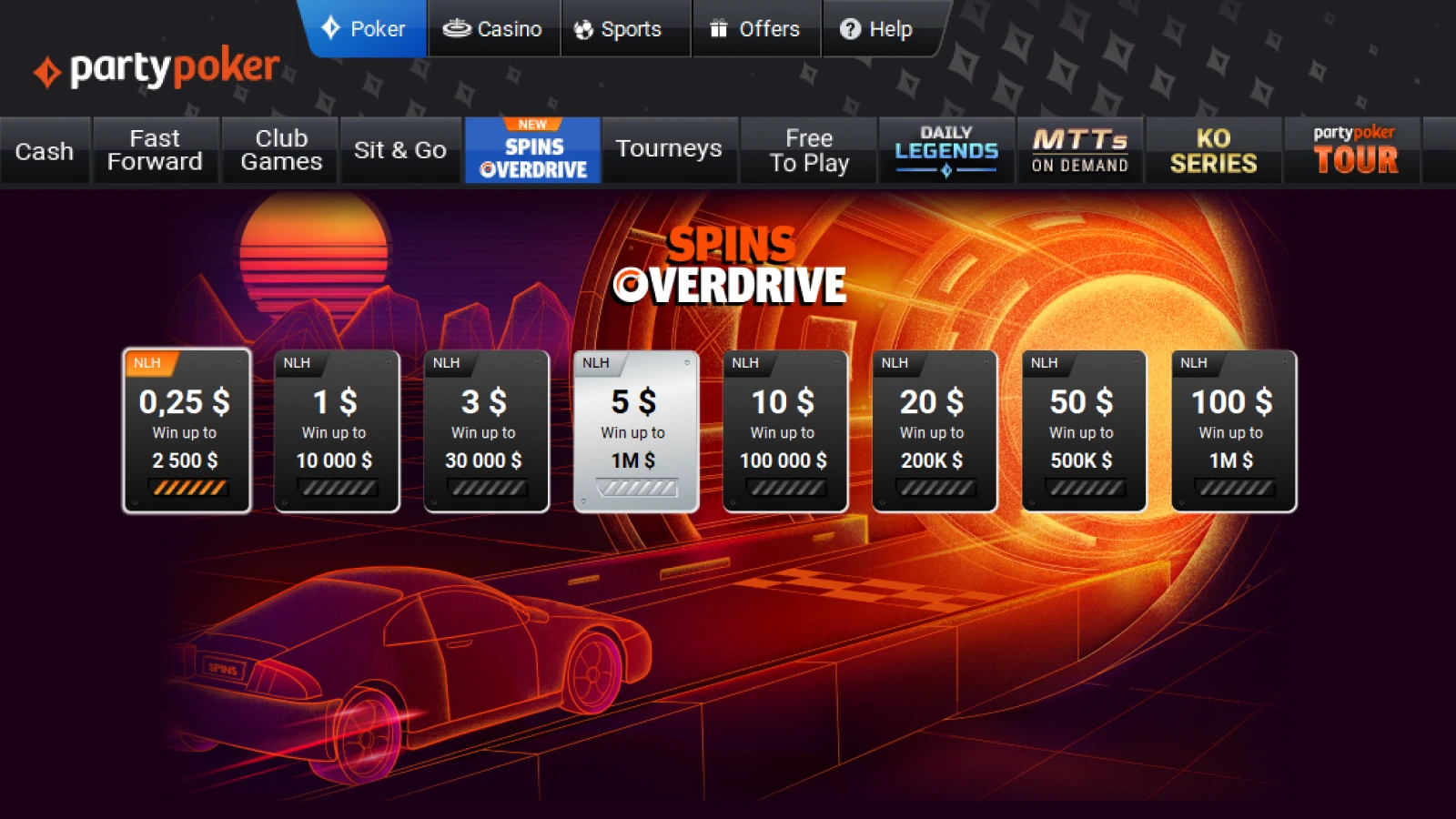 partypoker lobby page