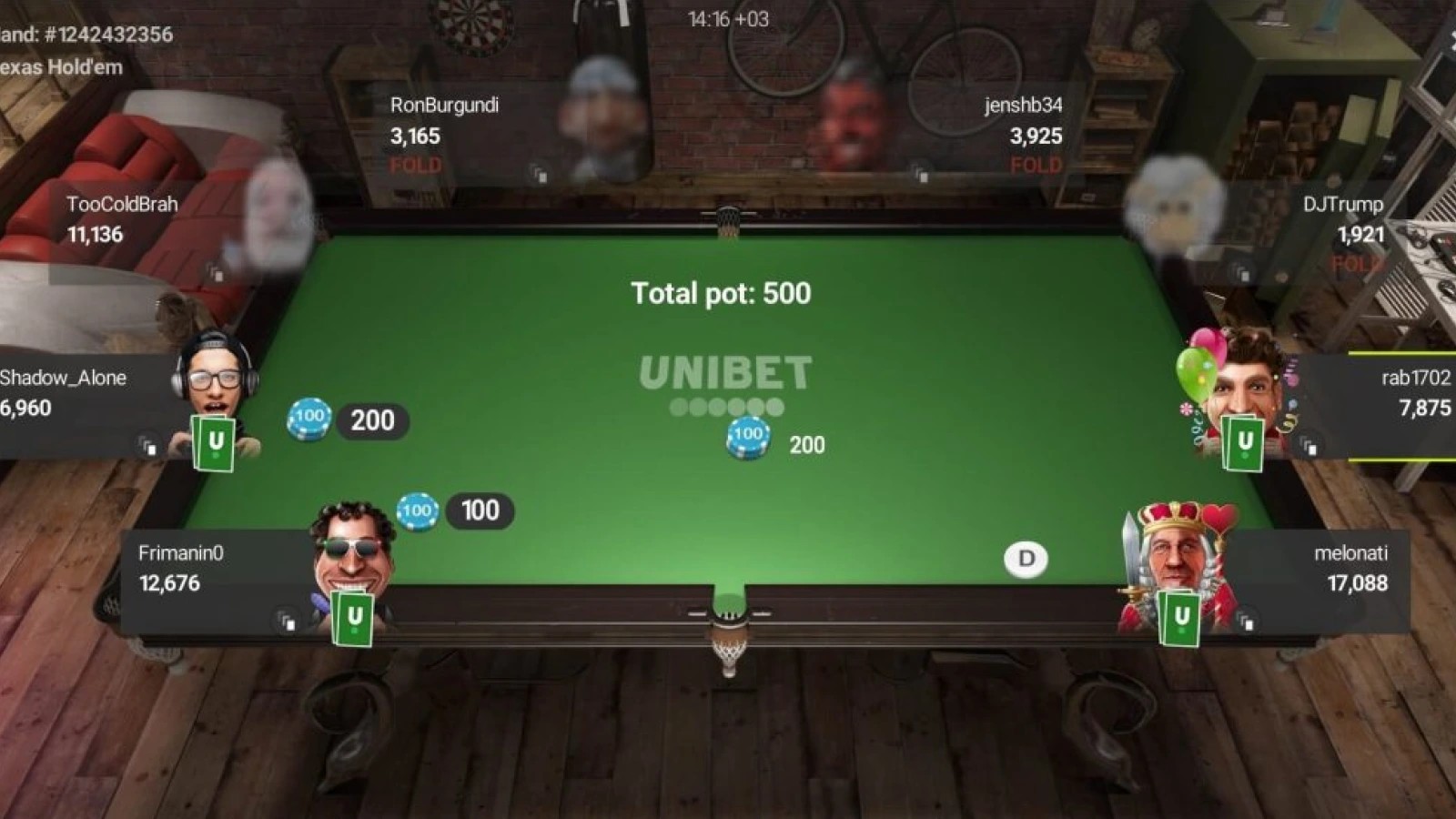 Unibet Poker poker table