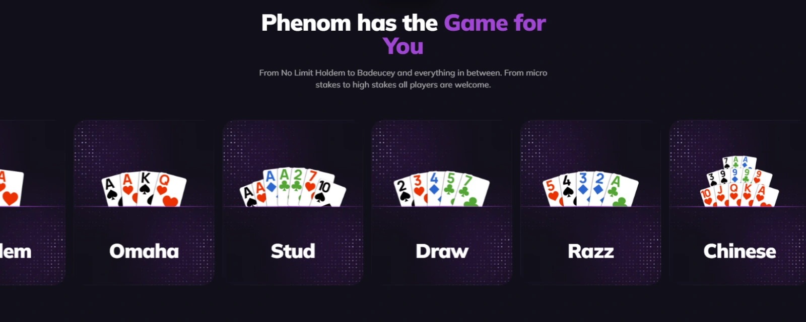 Phenom Poker Games and Traffic