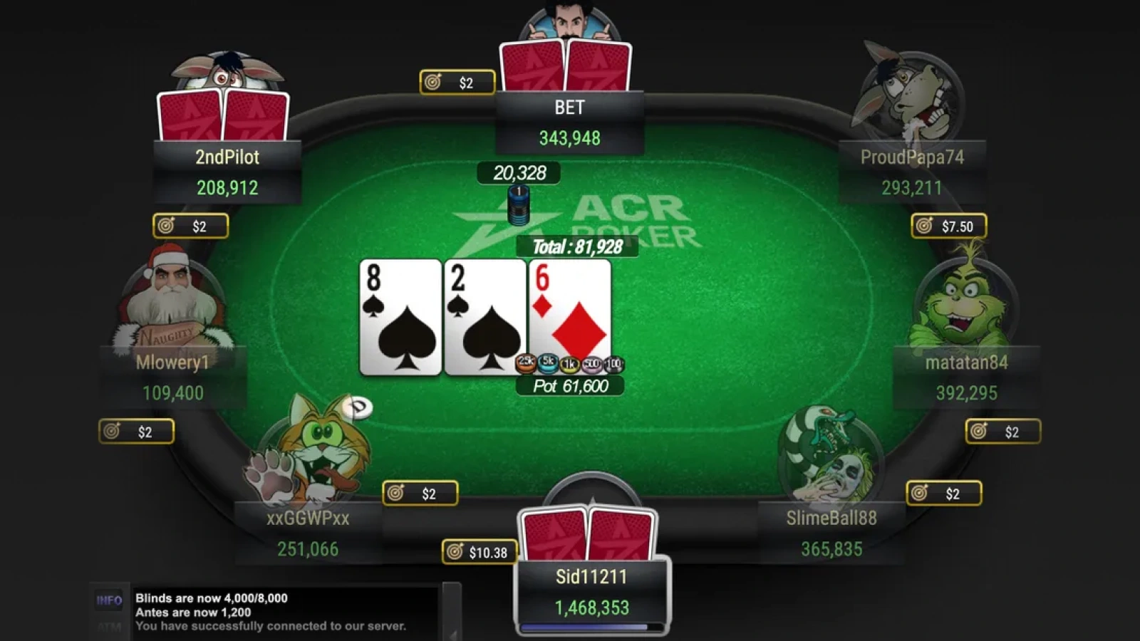 Americas Cardroom poker table
