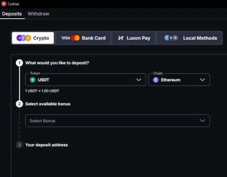 CoinPoker cashier deposit page screenshot