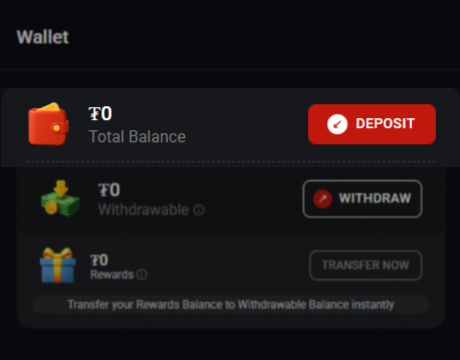 oinPoker cashier deposit section screenshot
