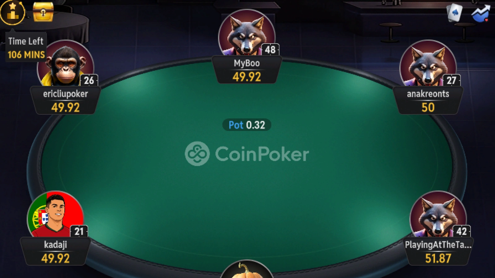 Coinpoker Poker table screenshot