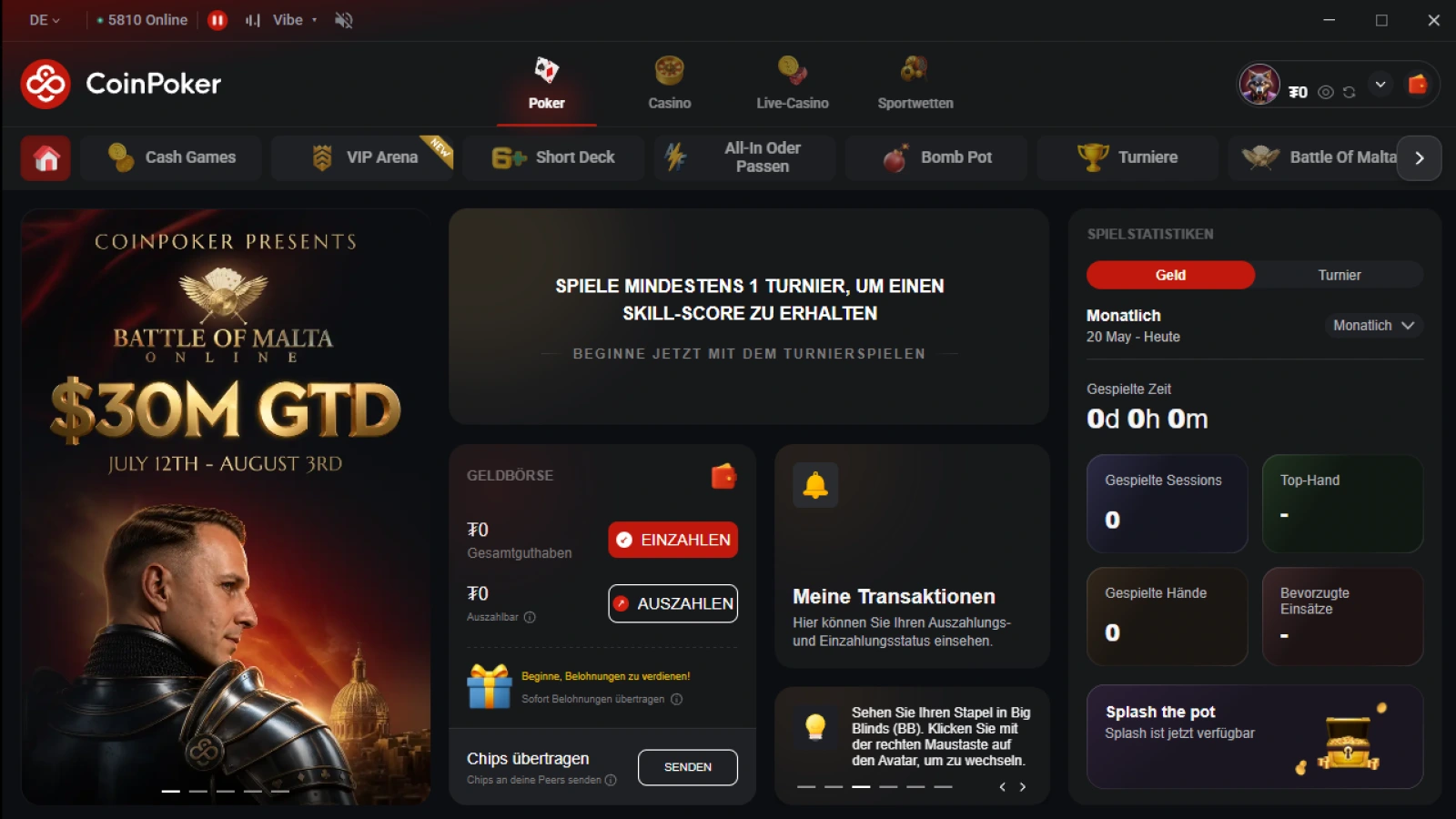 CoinPoker Lobby