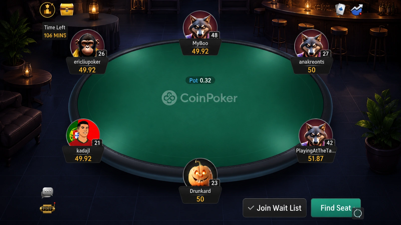 CoinPoker Pokertisch