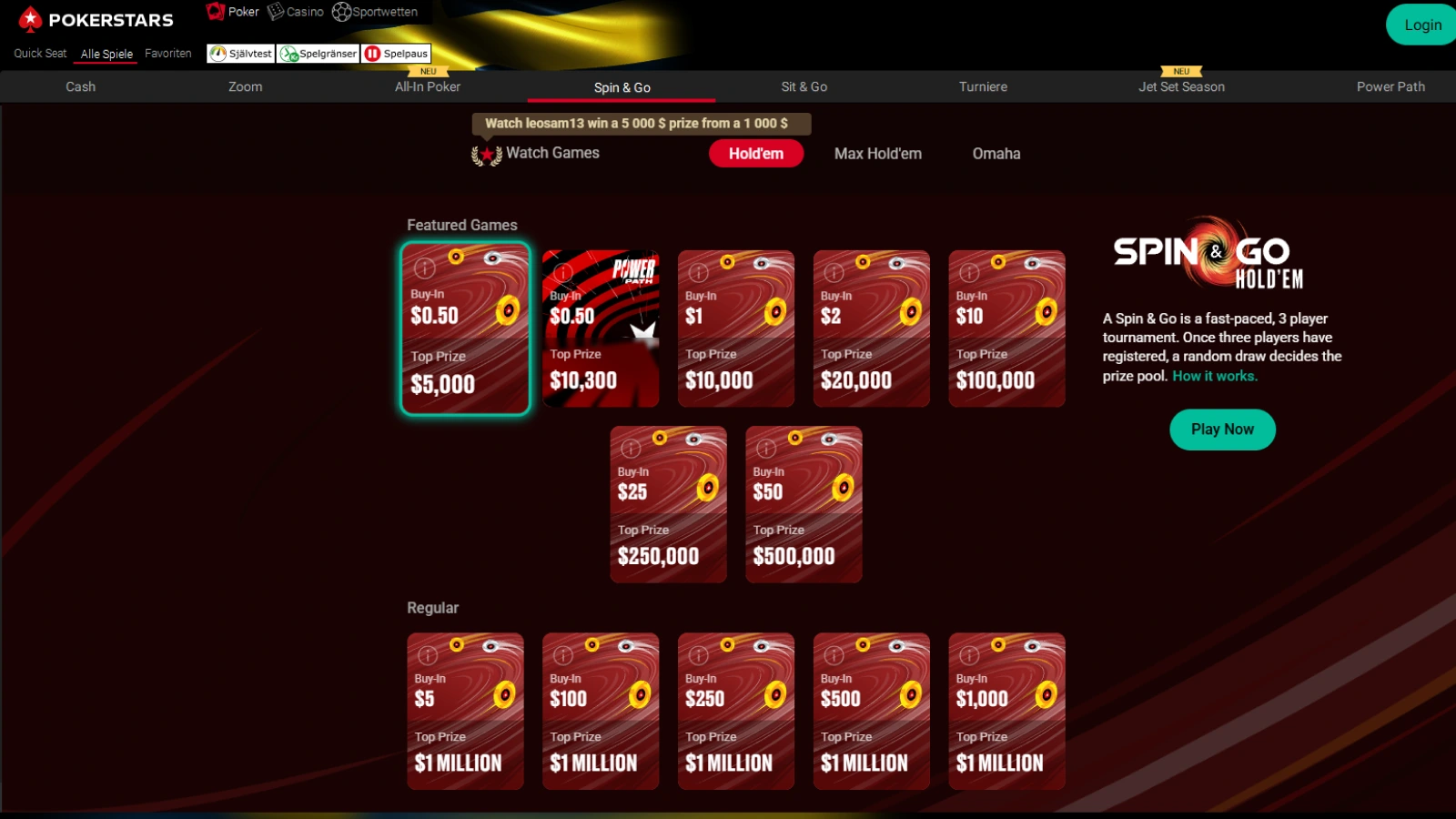 PokerStars Spin & Go