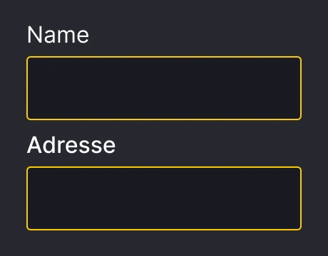 Formular für Name und Adresse ausfüllen