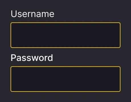 Username and password