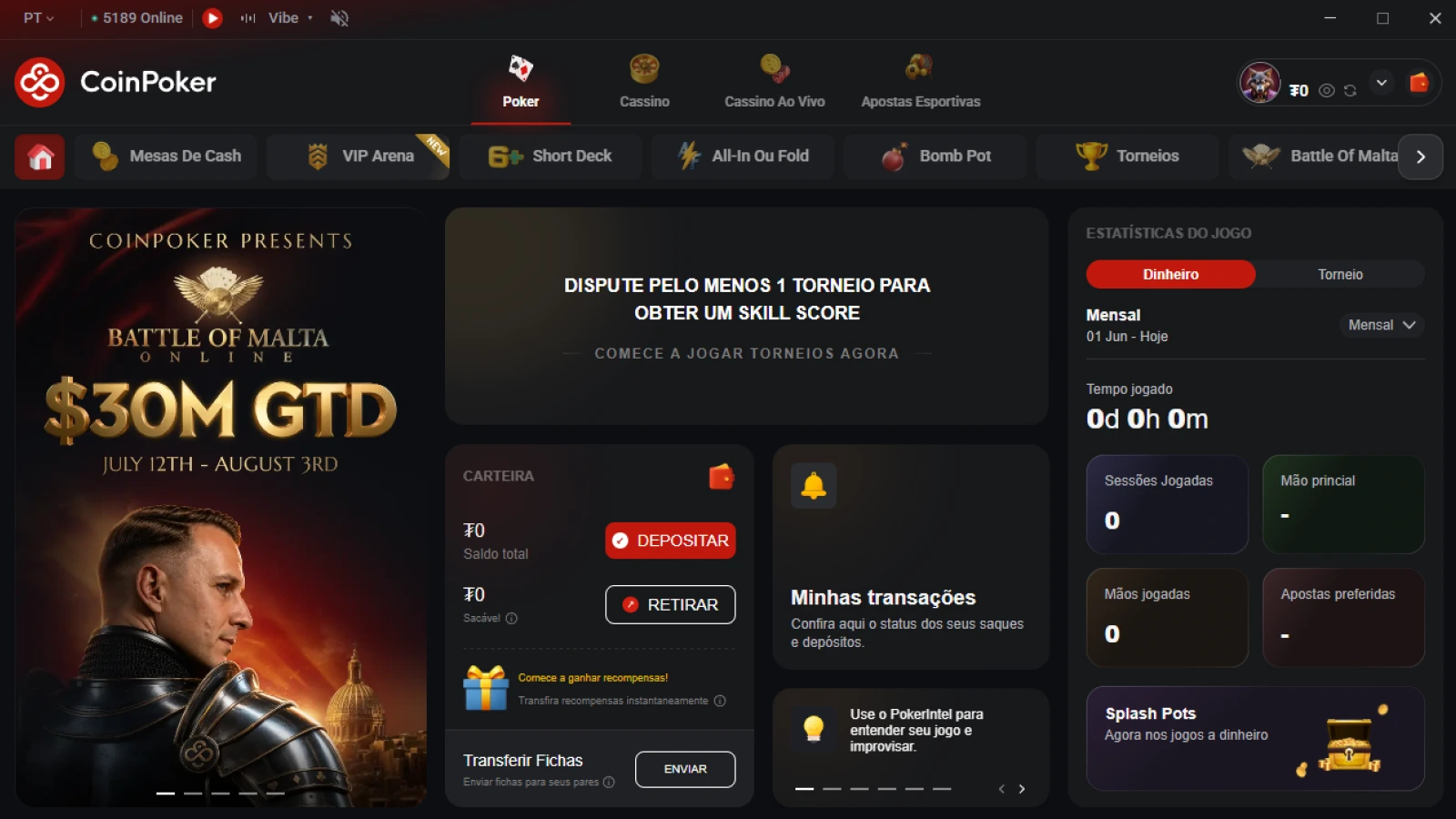 captura de tela lobby