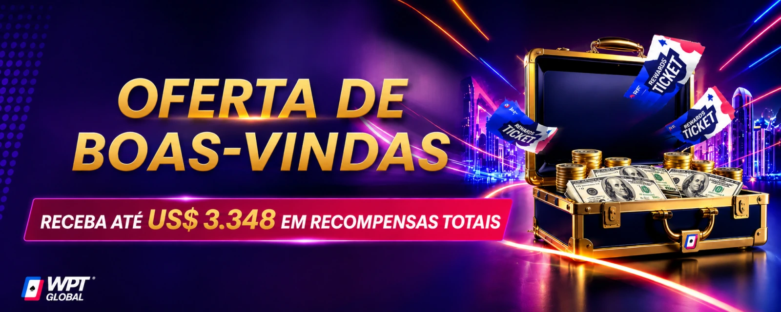 Bônus de boas-vindas do WPT Global no Brasil