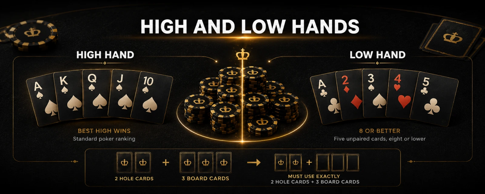 Omaha Hi-Lo Hand Rules: High and Low Hands